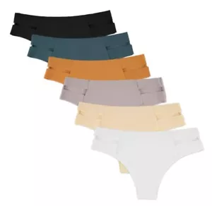 6 Pack Seamless Underwear Cheeky Bikini Panties Low Rise Size LG - Picture 1 of 4