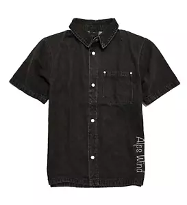 Nike Air Jordan Denim Button Down Top Shirt Black Men's Size S FZ2131-010 New - Picture 1 of 10
