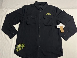 Brand New Mens Vans Greener Grounds Long Sleeve Woven Button Up Black Size Xl - Picture 1 of 11