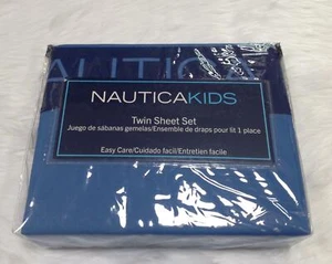 NUEVO CON ETIQUETAS Nautica Kids NauticaKids bloque de color sólido logotipo azul conjunto de hojas dobles - Imagen 1 de 3