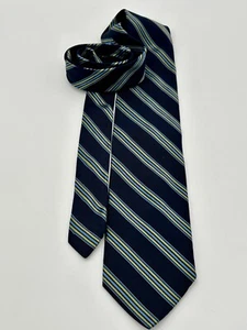 NWOT - BROOKS BROTHERS MAKERS SILK MEN'S TIE -BLUE STRIPED SILVER MAROON STRIPES - Picture 1 of 5