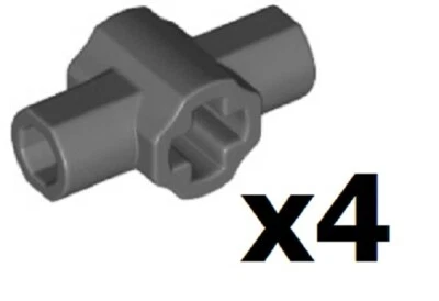  LEGO 4 New Dark Bluish Gray TECHNIC Axle Connector Hub Two Bar Holders DG03 - Image 1 of 2