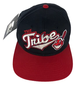 Vintage 90’s Starter Cleveland Indians The Tribe Wahoo Script SnapBack Hat - Picture 1 of 10
