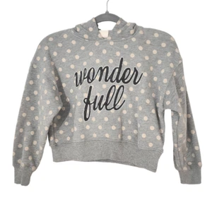 Zara Gray Polka Dot Hoodie Size 8 Zara Girl's Gray Wonder Full Sweatshirt - Picture 1 of 6