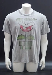 NINTENDO OH SNAP PIRANHA PLANT T-SHIRT GRAY (SIZE XL 100% COTTON) WOW! 🔥 - Picture 1 of 3
