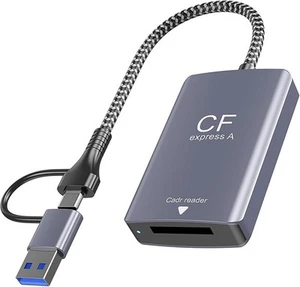 USB-C&USB-A 2-in-1 CFexpress Card Reader, USB 3.2 Gen 2 10Gbps CFexpress Tyep A - Picture 1 of 7