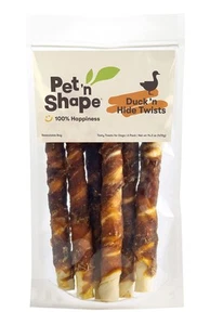 Duck 'n Hide Twist - Duck Wrapped Rawhide Natural Dog Treats, Large, 6 Count - Picture 1 of 7