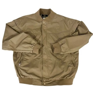 Haband Men’s Jacket Large Coat Windbreaker Vintage Bomber Tan - Picture 1 of 5
