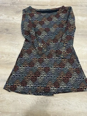 Blusa Effie’s Corazón Estampado Medio Elástico Volantes Boho Lagenlook Y2K Foto 1 de 4