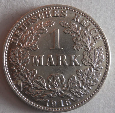 1915 D GERMAN EMPIRE MARK - AU/UNC - Scarce Silver Coin - Lot #N7 - Image 1 of 2