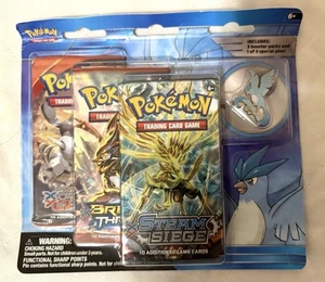 Pokemon XY Steam Siege Factory Sealed 3 Pack Blister with Articuno Pin New - Picture 1 of 6