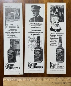 Vintage 1970er Lot 3 Druckanzeige Evan Williams KY Bourbon Whiskey John Philip Sousa Bell - Bild 1 von 1