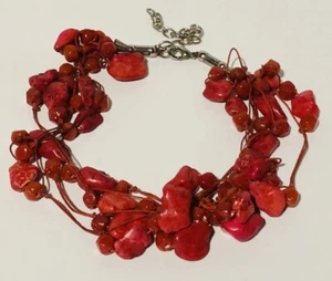 Vintage red jasper bracelet a little bit tangled - Picture 1 of 6