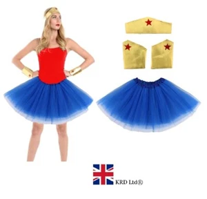 Ladies Girls SUPERHERO COSTUME Diana Wonder Girl Fancy Dress Cosplay Outfit UK - Picture 1 of 7