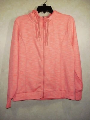 J Crew Hoodie Women M Pink White Striped Full Zip Long Sleeve - Image 1 of 4