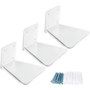 3 Pieces Floating Bookshelf Iron Shelves Invisible Wall Mounted Multipurpose - Picture 1 of 7