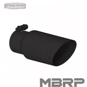MBRP BLACK EXHAUST TIP 3" INLET 4" OUTLET10" LENGTH DUAL WALL ANGLED T5156BLK - Picture 1 of 4