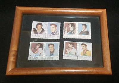 Juego de 8 SELLOS POSTALES DE ELVIS PRESLEY San Vicente enmarcados sin usar 1987 Saint Foto 1 de 4