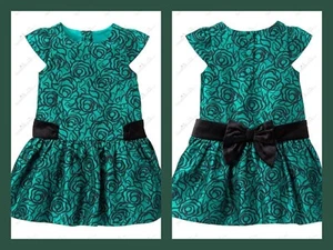 NWT Gymboree Emerald Party Duppioni Dress Size 3T 4T Dressy Toddler Girls - Picture 1 of 2