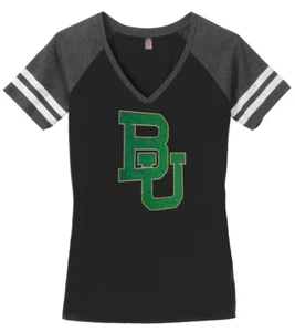 Women's Baylor Bears College Ladies Bling V-neck Shirt S-3XL Basketball - Bild 1 von 2