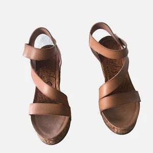 Sandalia Blowfish Malibu Hapuku Mujer Correas Marrón Tacón Cuña Talla 10. Usado - Imagen 1 de 11