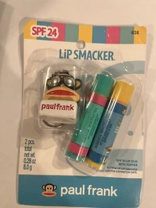 LIP SMACKER -Bonne BELL RARE HTF Keychain + 2 Lip Balm PAUL FRANK BNIP!! - Picture 1 of 5