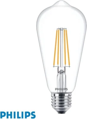 Philips Vintage Filament ST64 LED 7W=60W E27 Clear Warm White 2700K Non-Dim - Image 1 of 4