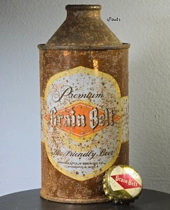 1948 IRTP GRAIN BELT MINNEAPOLIS, MINNESOTA CONE TOP BEER CAN + BOTTLE CROWN-CAP - Picture 1 of 8