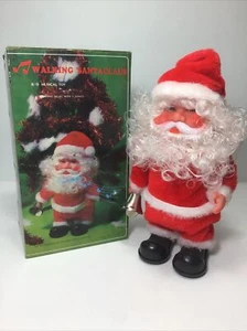 Vintage Musical Walking Santa Claus with Bell.  NOS. Plays Music, No Movement. - Picture 1 of 4