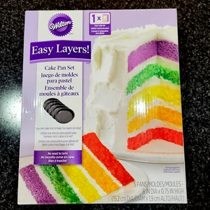 WILTON EASY LAYERS 5-LAYER 6" CAKE PAN SET - Uses ONE cake mix - NEW in box - Picture 1 of 3