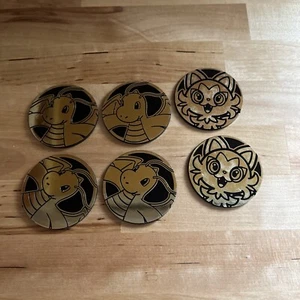 6 Black/Gold Pokemon Coins - Picture 1 of 6