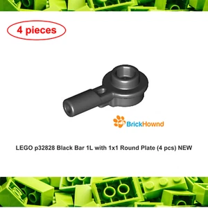 LEGO 32828 Black Bar 1L with 1x1 Round Plate (4 pcs) NEW - Picture 1 of 1