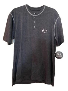 Camiseta Realtree Hombre Gris 3 Botones Exterior Pesca Caza - Imagen 1 de 4