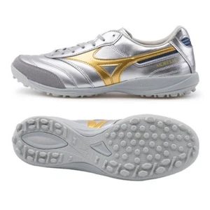 Mizuno Morelia Sala Elite TF Q1GB251204 Silver Gold Mens Futsal Shoes Soccer - Picture 1 of 7
