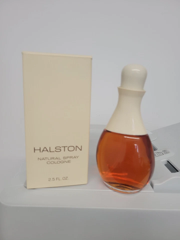 复古 Halston 天然古龙水喷雾 2.5 盎司盒轻微损坏 — 第 1/1 张图片