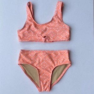 Old Navy Girls Tie-Front Bikini Swim Set Size S (6-7) Coral - Picture 1 of 4