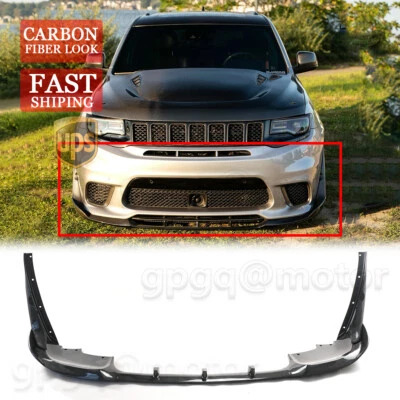 Labio de parachoques delantero de carbono con ala para Jeep Grand Cherokee Trackhawk/SRT 17-21 V4 Foto 1 de 4