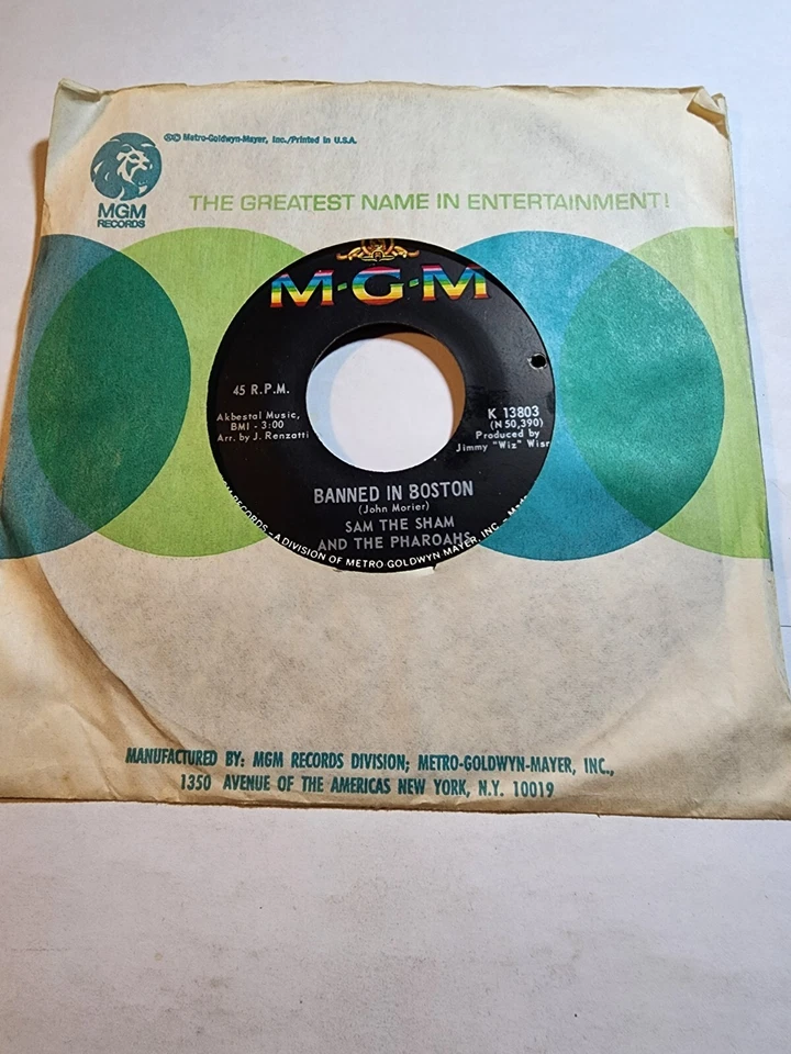 SAM THE SHAM Banned In Boston/ Money's my problem MGM 1967 VG+ F240 - Image 1 of 1