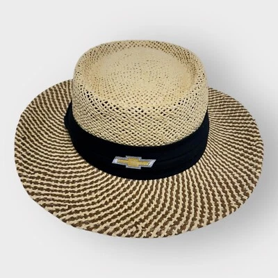 Sombrero de sol de paja para hombre CHEVY "The Game" SOMBRERO DE PAPEL BRONCEADO PROMOCIÓN RARA TALLA ÚNICA Foto 1 de 4