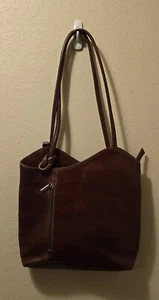 Vintage Vera Pelle Burgunder Leder Easy Carry Rucksack Handtasche Made in Italy Vintage - Bild 1 von 4