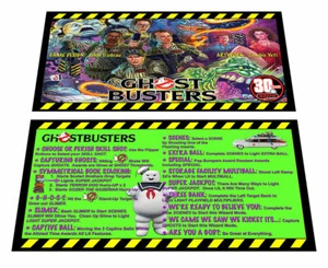 Ghostbusters Pinball Custom Apron Instruction Cards Hi Resolution Stern Pinball - Picture 1 of 3
