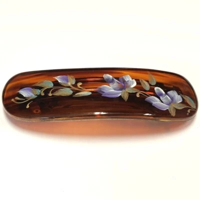 Clip de pelo grande floral pintado a mano vintage para mujer hecho en Francia Foto 1 de 4