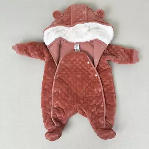 Nordstrom Velvet Winter Quilted One Piece Baby Size 3 Months Warm Sherpa Jacket - Picture 1 of 7