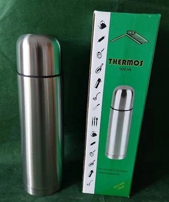 THERMOS ACCIAIO INOX ML.500 CON VERSATORE A PULSANTE CALDO/FREDDO BOTTIGLIA - Immagine 1 di 4