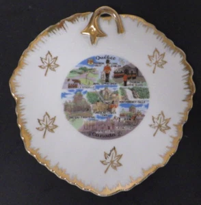 Vintage Quebec City CA Souvenir Bonboniere Blattform handbemalt ESD Japan NL24638 - Bild 1 von 4