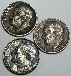 P Dimes Lot 3 1985 1987 & 1999 Transformed Colors OOAK’s Very Nice - Picture 1 of 12