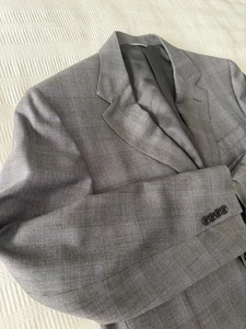 Canali Herren Blazer Sport Mantel IT 54 R US 44 Blau Grau Kariert Wolle 2-Knopf Italy - Bild 1 von 15