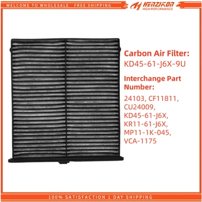 Filtro de aire de cabina de carbono KD45-61-J6X-9U para 2013-2024 Mazda CX-5 2,0 L 2,2 L 2,5 L Foto 1 de 4