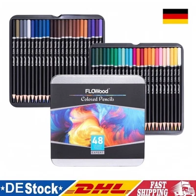 48 Buntstifte Set Metallbox Bruchsicher Weicher Kern für Erwachsene Kinder DHL - Bild 1 von 4
