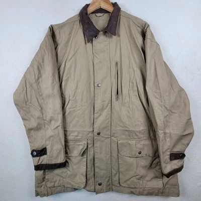 Chaqueta de caza vintage de lona seca al hueso y cuero tareas ver fotos medidas Foto 1 de 4